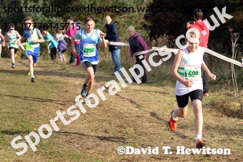 Boys under-13s, National Cross Country Relays, Berry Park, Mansfield. Photo: David T. Hewitson/Sports for All Pics